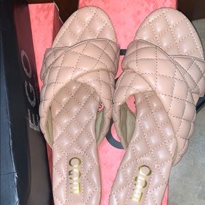 EGO nude quilted slip-ons